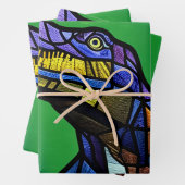 Feuille De Papier Cadeau T-Rex Roi Des Dinosaures (En situation)