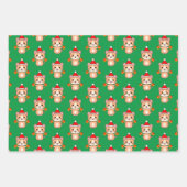 Feuille De Papier Cadeau Tabby Ginger de Noël (Devant 2)