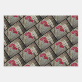 Feuille De Papier Cadeau Tableau de la grange de poulet rustique Rooster (Devant 2)