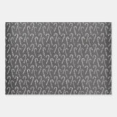 Feuille De Papier Cadeau Tableau noir et blanc rustique Noël (Devant 3)