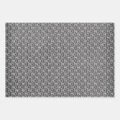 Feuille De Papier Cadeau Tableau noir et blanc rustique Noël (Devant)