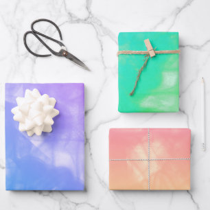 Feuille De Papier Cadeau Taches colorées enfumées Decoupage