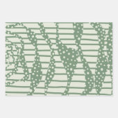 Feuille De Papier Cadeau Taches et Rayures 2 - Vert (Devant 3)