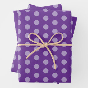 Feuille De Papier Cadeau Taches violettes à pois 