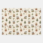 Feuille De Papier Cadeau Tan and Black & White Puppies Christmas Pattern (Devant 3)