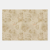 Feuille De Papier Cadeau Tan Rose et écriture (Devant)