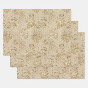 Feuille De Papier Cadeau Tan Rose et écriture
