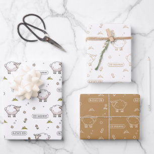 Feuille De Papier Cadeau Tan Sheep Eid Moubarak