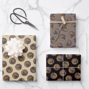Feuille De Papier Cadeau Tangara écarlate en mue Photographie originale