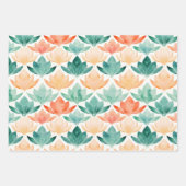 Feuille De Papier Cadeau Tangerine Turquoise Abstrait Bijou Floral (Devant 3)