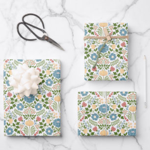 Feuille De Papier Cadeau Tapisserie de fleurs de tulipe
