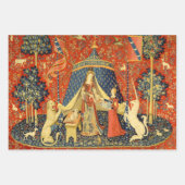 Feuille De Papier Cadeau Tapisseries Unicorn Classique médiéval défend la c (Devant 2)
