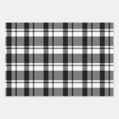 Feuille De Papier Cadeau Tartan blanc et noir moderne (Devant)