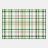 Feuille De Papier Cadeau Tartan - Blanc-Vert-Caramel Or (Devant 3)