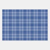 Feuille De Papier Cadeau Tartan - Bleu clair à bleu marine Différent (Devant)