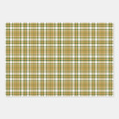 Feuille De Papier Cadeau Tartan - Caramel Or-Blanc-Vert (Devant)