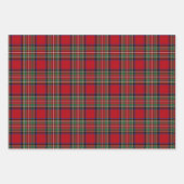 Feuille De Papier Cadeau Tartan Clan Stewart Plaid Black Red Family Rustiqu (Devant)