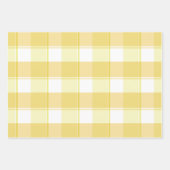 Feuille De Papier Cadeau Tartan daisy lemon yellow grey set wrapping paper (Devant 3)