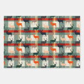 Feuille De Papier Cadeau Tartan de Cerf de l'Enterrement de Vie de Garçon a (Devant)