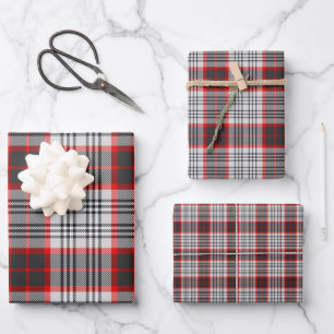 Feuille De Papier Cadeau Tartan de la ville d'Édimbourg a fait un plaid gri