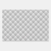 Feuille De Papier Cadeau Tartan gris blanc Motif élégant (Devant)