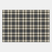 Feuille De Papier Cadeau Tartan - Ivoire de graphite et or de moutarde (Devant)