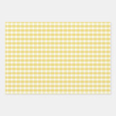 Feuille De Papier Cadeau Tartan lemon yellow set wrapping paper (Devant 3)