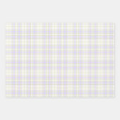 Feuille De Papier Cadeau Tartan -Mauve Violet Sage Vert-Ivoire extra-Léger (Devant 3)