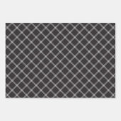 Feuille De Papier Cadeau Tartan Noir Et Blanc Classique (Devant 3)