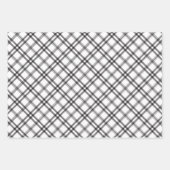 Feuille De Papier Cadeau Tartan Noir Et Blanc Classique (Devant 2)