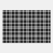 Feuille De Papier Cadeau Tartan Noir Et Blanc Classique (Devant)