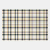 Feuille De Papier Cadeau Tartan - Or de la moutarde d'ivoire et graphite (Devant 2)