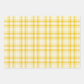 Feuille De Papier Cadeau Tartan - Pastel Jaune à Jaune foncé (Devant)