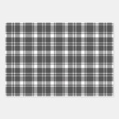 Feuille De Papier Cadeau Tartan Plaid et flocon de neige monochrome (Devant)