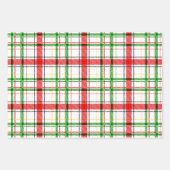 Feuille De Papier Cadeau Tartan plat de Noël - Blanc (Devant 2)
