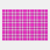Feuille De Papier Cadeau Tartan - Rose-Blanc-Noir (Devant 2)