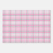 Feuille De Papier Cadeau Tartan rose de Noël (Devant 3)