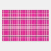 Feuille De Papier Cadeau Tartan rose de Noël (Devant)