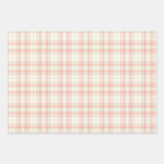 Feuille De Papier Cadeau Tartan - Rosée Profonde Vert-Vert-Aivoire Lumineux (Devant 2)