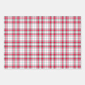Feuille De Papier Cadeau Tartan - Rouge blanc et vert (Devant)