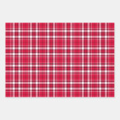 Feuille De Papier Cadeau Tartan - Rouge-Blanc-Noir (Devant)