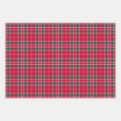 Feuille De Papier Cadeau Tartan - Rouge vert et blanc (Devant 3)