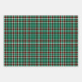 Feuille De Papier Cadeau Tartan - Vert blanc rouet rouge (Devant 2)