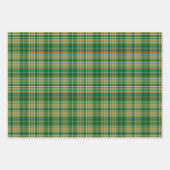 Feuille De Papier Cadeau Tartan - vert-caramel or-blanc (Devant)