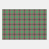 Feuille De Papier Cadeau Tartan vert et rose (Devant)