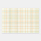Feuille De Papier Cadeau Tartan - Vert-Vert De Sage Orange Clair-Ivoire Lum (Devant 3)