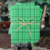 Feuille De Papier Cadeau Tartan - Vert vert foncé à vert foncé