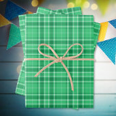 Feuille De Papier Cadeau Tartan - Vert vert foncé à vert foncé