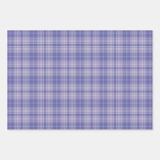 Feuille De Papier Cadeau Tartan - Violet foncé-Mauve-Ciment blanc différent (Devant)