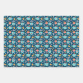 Feuille De Papier Cadeau Tasse de café Thé Biscuit Cupcake Teapot bleu (Devant)